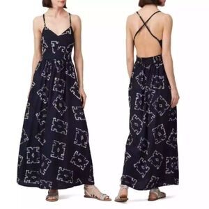 The Odells Miro Elegant Black Patterned Maxi Dress size XXS